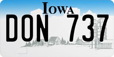 IA license plate DON737