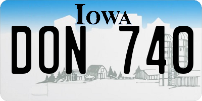 IA license plate DON740