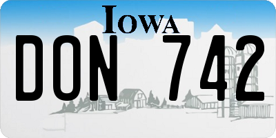 IA license plate DON742