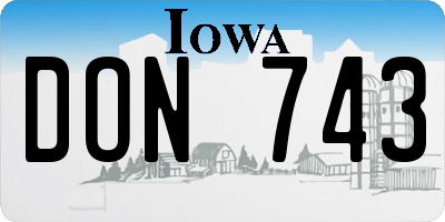 IA license plate DON743