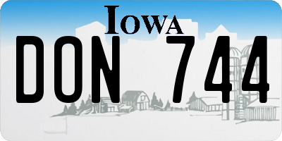 IA license plate DON744