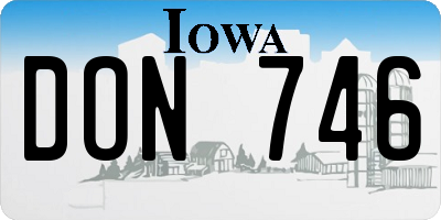 IA license plate DON746
