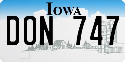IA license plate DON747