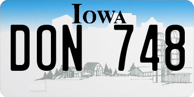 IA license plate DON748