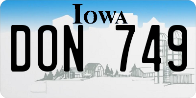 IA license plate DON749