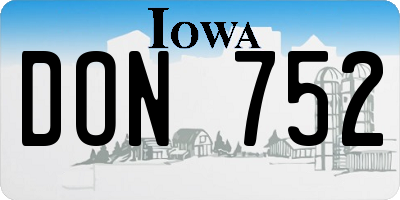 IA license plate DON752