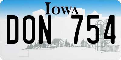 IA license plate DON754
