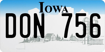 IA license plate DON756