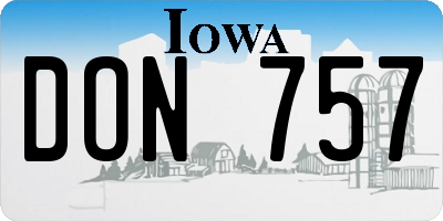 IA license plate DON757