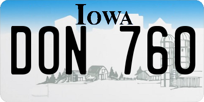 IA license plate DON760