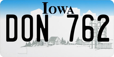 IA license plate DON762