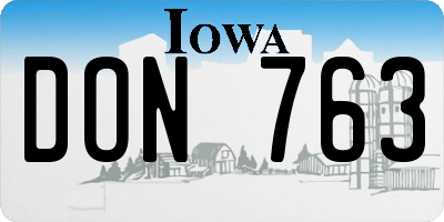IA license plate DON763