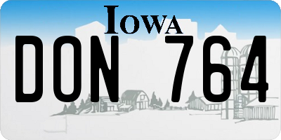 IA license plate DON764