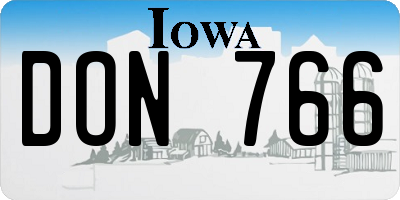 IA license plate DON766