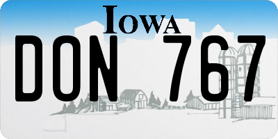 IA license plate DON767