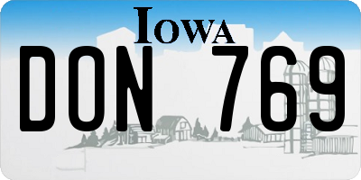 IA license plate DON769