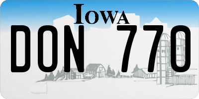 IA license plate DON770