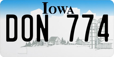 IA license plate DON774