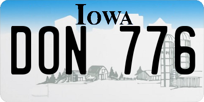 IA license plate DON776