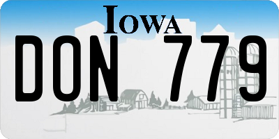 IA license plate DON779