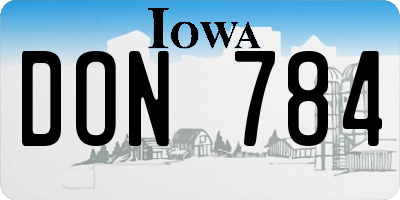 IA license plate DON784