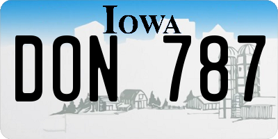 IA license plate DON787