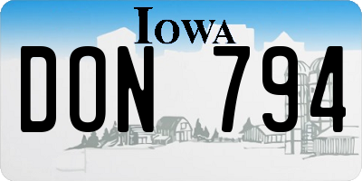 IA license plate DON794