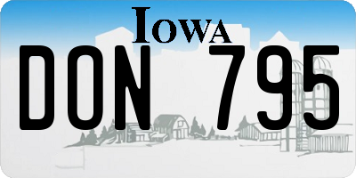 IA license plate DON795