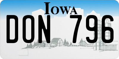 IA license plate DON796