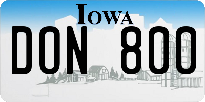 IA license plate DON800