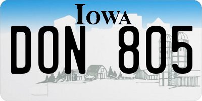 IA license plate DON805