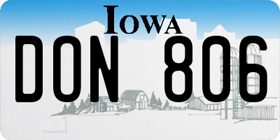 IA license plate DON806