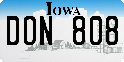 IA license plate DON808