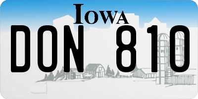 IA license plate DON810