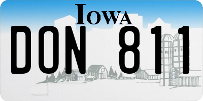 IA license plate DON811