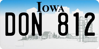 IA license plate DON812