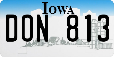 IA license plate DON813