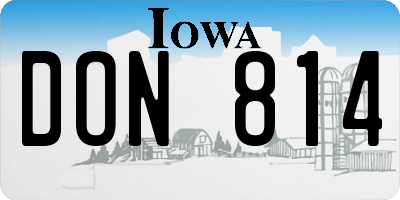 IA license plate DON814