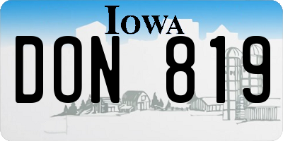 IA license plate DON819
