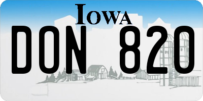 IA license plate DON820
