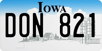 IA license plate DON821