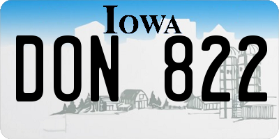 IA license plate DON822