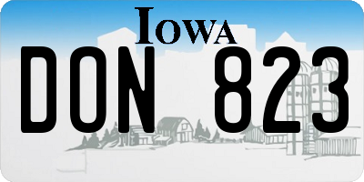 IA license plate DON823