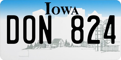 IA license plate DON824