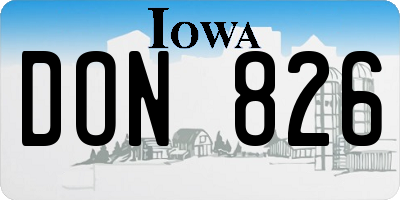 IA license plate DON826