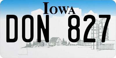 IA license plate DON827