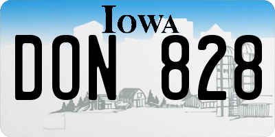 IA license plate DON828