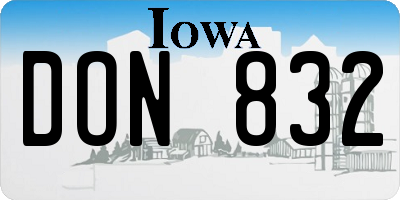 IA license plate DON832