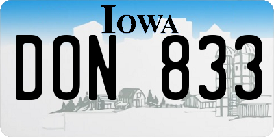 IA license plate DON833