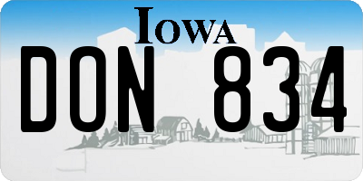 IA license plate DON834